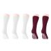 Non Slip Anti Skid Yoga Pilates Hospital Slipper Socks with Gripper Bottoms Mid Calf 5 Pairs (3 White 2 Maroon)