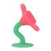 Baby Teether Pain Relief Ergonomic Grip Baby Teether Toy Unique Shape Easy to Chew Peony Red