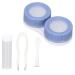 Anggrek mini contact lens container set for daily use with a portable design and cute square design purple water and dustproof