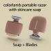 Portable Bear Style Women's Razor for Travel - Manual Shaver with 2 Safety Cartridges & Skin Care Soap Set - Buy Online on GoSupps.com