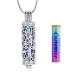 VCCWYQK Cremation Jewelry Urn Necklace for Ashes Pendant with Hollow Glass Vial Cylinder Cremation Keepsake Memorial Lockets Ashes Holder for Women Men Pet