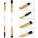 Docolor Duo Eyebrow & Eyeshadow Brush Set - Professional 2-Piece Angled Brow Brush, Spoolie, Eye Shadow, & Blending Brush (White & Golden) - Buy Online on GoSupps.com