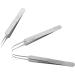 3pcs Acne Clip Facial Pimple Comedone Nippers Curved Straight Blackhead Tweezer Set Stainless Steel Blemish Tools - Buy Online on GoSupps.com