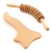 tuuli Anti Cellulite Massage Set Massager Massage Roller Roller with Handle Gua Sha Maderotherapy made of wood