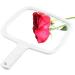 TRIXES Professional Hand Mirror for Hairdressing and Beauty - White Wide Angle 20 x 17.5cm - Buy Online on GoSupps.com