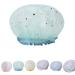 Bath Cap   Waterproof Shower Cap   Reusable Shower Cap for Women Hair Protection  Medium Size Shower Cap for Women & Kid Double Layer Hair Caps   PEVA Waterproof (Blue)