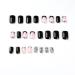 Zebra Design French Tip Square Press On Nails with Rhinestones - Medium Length False Nails for Women & Girls | Acrylic Full Cover Stick On Nails - Style 5 - Buy Online on GoSupps.com