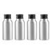 Zeoabsy 4 pieces 50 ml of empty round silver aluminum bottle with aluminum screw lid black 50ml screw bottles made of aluminum for filling for cosmetics essences olar bathroom hotel travel 50ml black
