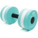 Water Dumbbells Set of 2 - Aqua Aerobics Foam Dumbbells for Pool Exercise - Cyan - Buy Online on GoSupps.com