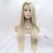 Xiweiya artificial hair wig smooth hair light blonde ombre-brown side part synthetic tip at the front for women heat-resistant fiber cosplay hair
