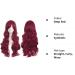 Colorfulpanda Long Burgundy Wig with Fringe for Women - 32inch Curly Wavy Synthetic Cosplay Hair Accessory - Wine Red - Buy Online on GoSupps.com
