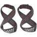 Figure 8 Loop Deadlift Straps - 70 cm Length - Ideal for Powerlifting and Weightlifting - Black with Red Strips - Buy Online on GoSupps.com