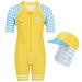 Juicy Bumbles Baby Swimsuit - One Piece Baby Swimming Costume - Short Sleeve Toddler Swimming Costume - Baby Girl Swimsuit - Baby Boy Swimsuit - Girls and Boys Swimming Costume (6 Months - 5 Years) 2 Years Sun