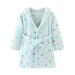 JZLPIN Unisex Baby Hooded Bathrobe Children Flannel Pajamas Dressing Gown for Boys Girls 2-3 Years Blue