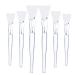 Facial Brush Soft Fiber Face Brushes Mud Applicator Clear Handle for Face Wash Applying Lotion (Matte Silver 6)