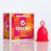 Asan Menstrual Cup - Light/Medium Flow Pack of 2 | Easiest Cup to Insert & Remove I Special Ring Design | Premium Medical Grade Silicone I Designed in The USA Light/medium flow - Pack of 2