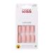 KISS Gel Fantasy Ready-to-Wear Press-On Gel Nails   All About You   Long  Pink  Matte Finish  Nail Kit with 24 Mega Adhesive Tabs  Pink Gel Glue  Manicure Stick  Mini File  and 28 Fake Nails