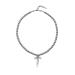 Oralgo's exquisite necklace with loop trailer elegant necklaces jewelry gray pearls collarbone chain charm decoration for women copper