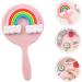 Heallily Portable Rainbow Handheld Makeup Mirror - Cute & Colorful Vanity Mirror for Girls & Women - Travel-Friendly Gift - Buy Online on GoSupps.com