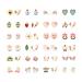 24 Pairs Non-perforated Ears Lovely Animals Flowers Heart Fruit Earrings Set