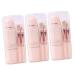 Mipcase 3 Sets 8 in 1 Makeup Brush Eyeshadow Brush Lip Brush Lipstick Kit Cosmetic Brush with Mirror Dual Headed Cosmetics Brush Makeup Brush Sets Make up Travel Artificial Fiber Pink