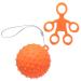 Gymnastics ball for the hands silicone stress balls with a cord and split finger trian no falling or rolling away handmade equipment for relaxing hand training strengthening orange