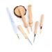 6 Piece Embroidery Punch Needle Adjustable Wooden Handle Punch Needles Hooking Tool Kits Rug Embroidery Pens with Needle Threader for Embroidery Floss Craft Applique Embellishment Beginners 6 pcs