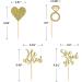 Donoter 24 Pieces Gold Glitter Engagement Cupcake Toppers He Asked She Said Yes Diamond Ring Heart Cupcake Picks for Wedding Bridal Shower Party Cake Decorations - Buy Online on GoSupps.com