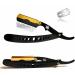 Black and Gold Shaving Razor Men's Straight Edge Razor Hair Cutting Mustache and Eyebrows Shaving