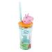 P: OS 30711 - drinking cup with straw and 3D figure in the popular Peppa Wutz Design capacity approx. 360 ml made of plastic BPA and Phthalat -free for boys and girls