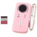 GOSIA Electric Nail Drill with LCD Display Rechargeable Nail Polish Accessories for Gel Nail Polish Sander Pink
