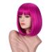 Annivia Hot Pink Short Bob Wig with Bangs - 12 inch Synthetic Straight Wig for Women - Halloween Cosplay Party Natural Hair-Like Wig (Hot Pink) - Buy Online on GoSupps.com