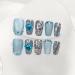 Temperament nail art pure hand-made short wearing a fairy princess nail art flash diamond sapphire.(XS) - Buy Online on GoSupps.com