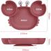 Vicloon Baby Silicone Suction Plate - Non Slip Toddler Divided Plate for Self Feeding Training | Baby Weaning Plate for Highchairs - Rose Red - Buy Online on GoSupps.com