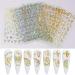 8 Sheets 3D Nail Art Adhesive Sticker Sheets Different Laser Gold and Silver Color Butterfly Shapes Nail Art Decoration (tz0291)