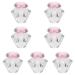 FRCOLOR 7 Pcs Nail Art Crystal Cup Crystal Dappen Dish Nail Powder Dish Nail Monomer Liquid Bowl Dappen Dish with Lid Dappen Dish for Nails Nail Cup Decorative Plate White Crystal Acrylic 5.5x5.5cmx7pcs Pinkx7pcs