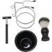 Kjyr Savable Shaving Brushes for Men | Stylish 4-Part Beard Razor Set | Portable Mustache Brush Tool - Robust Black 4.3x13cm - Buy Online on GoSupps.com