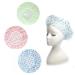 Shower Cap Waterproof Shower Caps for Women Reusable Plastic Shower Cap Large Elastic Bath Cap for Women Spa Salon Home Use and Hotel (3PCS)