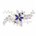Bridal Sapphire Crystal Hair Comb Pearl Blue Crystal Leaf Marquise Hair Piece Prom Party Festival Wedding Hair Accessories for Women and Girls (Silver) Snap Clips