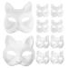 Holidyoyo 10 pieces of cat mask Therian-Masks White cat masks fox masks blank blank diy-animal unpoted craft masks Half face Animal clusters for maskerade cosplay party