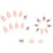 Justotry 24 Pcs Butterfly Almond Short False Nails | Milky White French Press on Nails | Nude Fake Nails with Nail Glue | Stiletto Medium Stick on Nails for Women - Buy Online on GoSupps.com