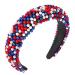 4 th of July Headband for Women American Flag Red White and Blue Beaded Headband USA Patriotic Headpiece Party Favor Gifts red white blue padded headband