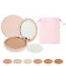 CC Cream Compact SPF 50+ CC Cream Makeup longue dur e imperm able et r sistant la transpiration poudre anti-cernes avec miroir et poche de maquillage (couleur naturelle) 8 g (Lot de 1) couleur naturelle