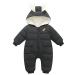 Minizone Baby Snowsuit Winter Romper Girls Boys Cotton Hooded Jumpsuit Warm Long Sleeve Outfits Cartoon Rabbit 0-6 Months Black