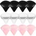 12 Pieces Triangle Powder Puff Makeup Puff Soft Velour Makeup Puff for Loose Powder Body Powder Cosmetic Foundation Blender Face Makeup Sponge Beauty Wet Dry Makeup Tools (Black+White+Pink)