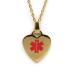 Custom Engraved Medical Necklace Gold Toned 316L Stainless Steel 24cm RED: M Gold Toned CHAIN: 24in/61cm