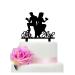 Dumbbell Wedding Cake Topper - Fitness-loving Groom and Bride Exercising with Dumbbells - Fitness Wedding Cake Topper for Wedding Anniversary and Bridal Shower Party Decor