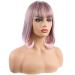 BGHJUE Wigs Hair Bob Glueless Lace Wig For Women Daily Use 35cmPinkpurple