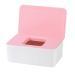 QKFON storage box for wet wipes wet wipes for dry and wet tissue paper napkin holder wet wipes donor holder with lid for home and office (pink white-B)