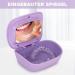 LdawyDE Retainer Case Denture Box with Mirror Dental Braces Boxs Fur Storage Immersion Cleaning Denture Hold Purple - Buy Online on GoSupps.com